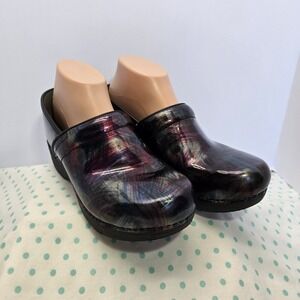Dansko Professional Patent Leather Psychedelic Color Sweep Nursing Clogs Size 40